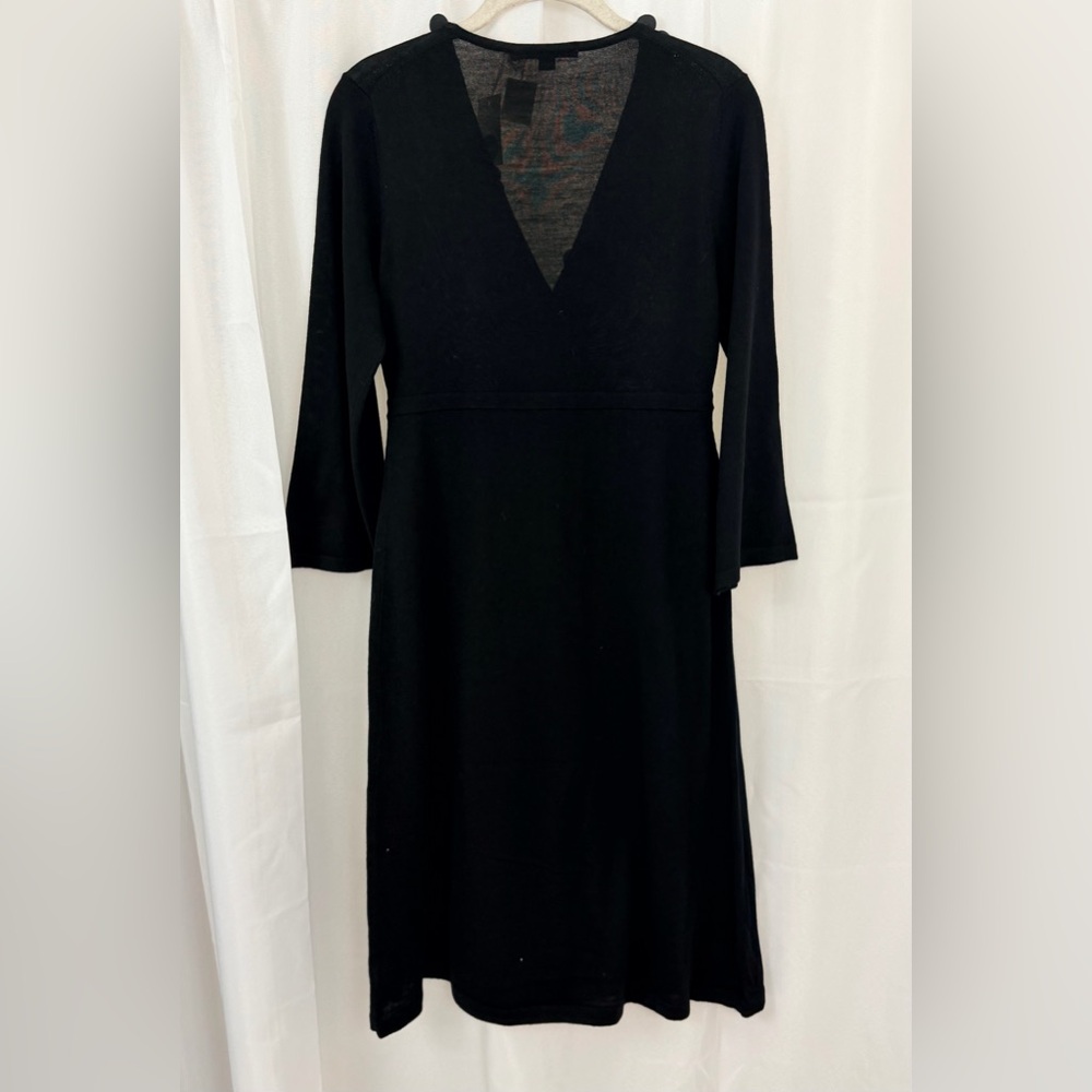 Boden Black Long Sleeve Soft Wool Sweater Dress w/ Palliate Sequin Accent 8R NWT - Picture 4 of 7